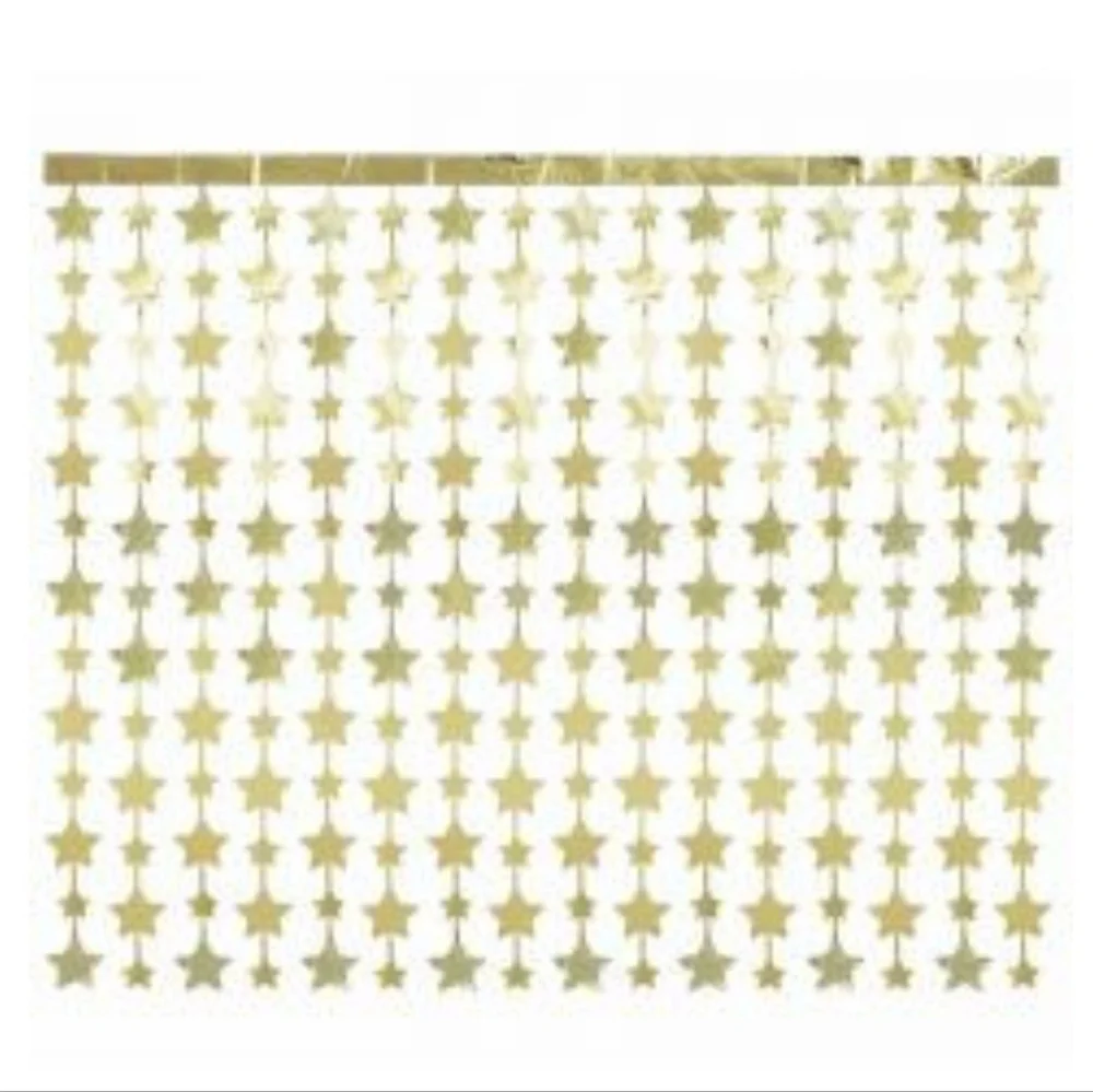 321 Party! Foil Star Photo Booth Backdrop Gold